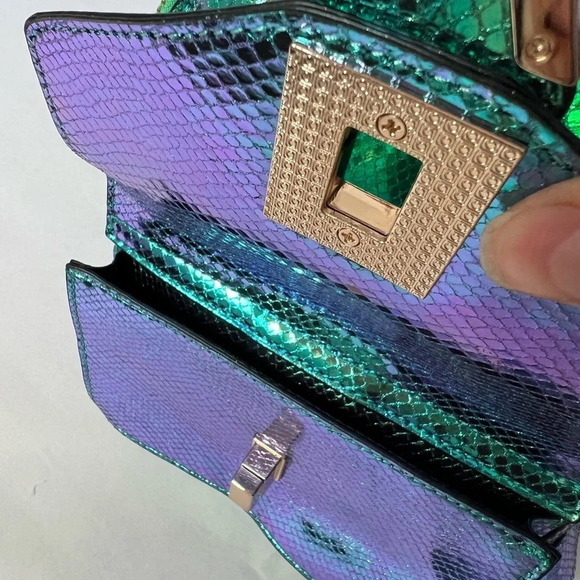 Ice Play By Iceberg  Iridescent Blue And Green Mini Backpack New With Tags
